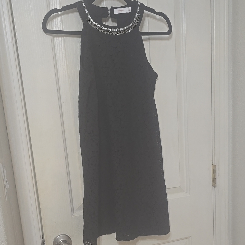 Candie's Black and Silver Midi Dress with Elegant Design